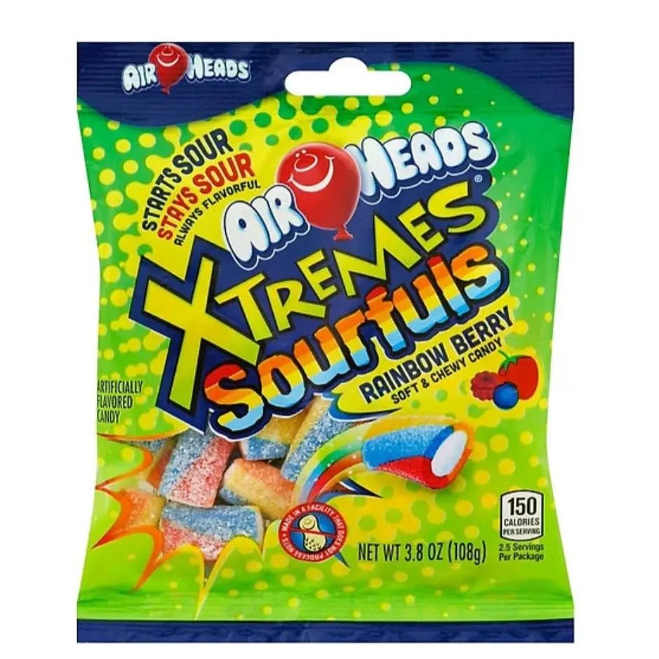 Zelena vrećica Airheads Xtremes Sourfuls Rainbow Berry bombona