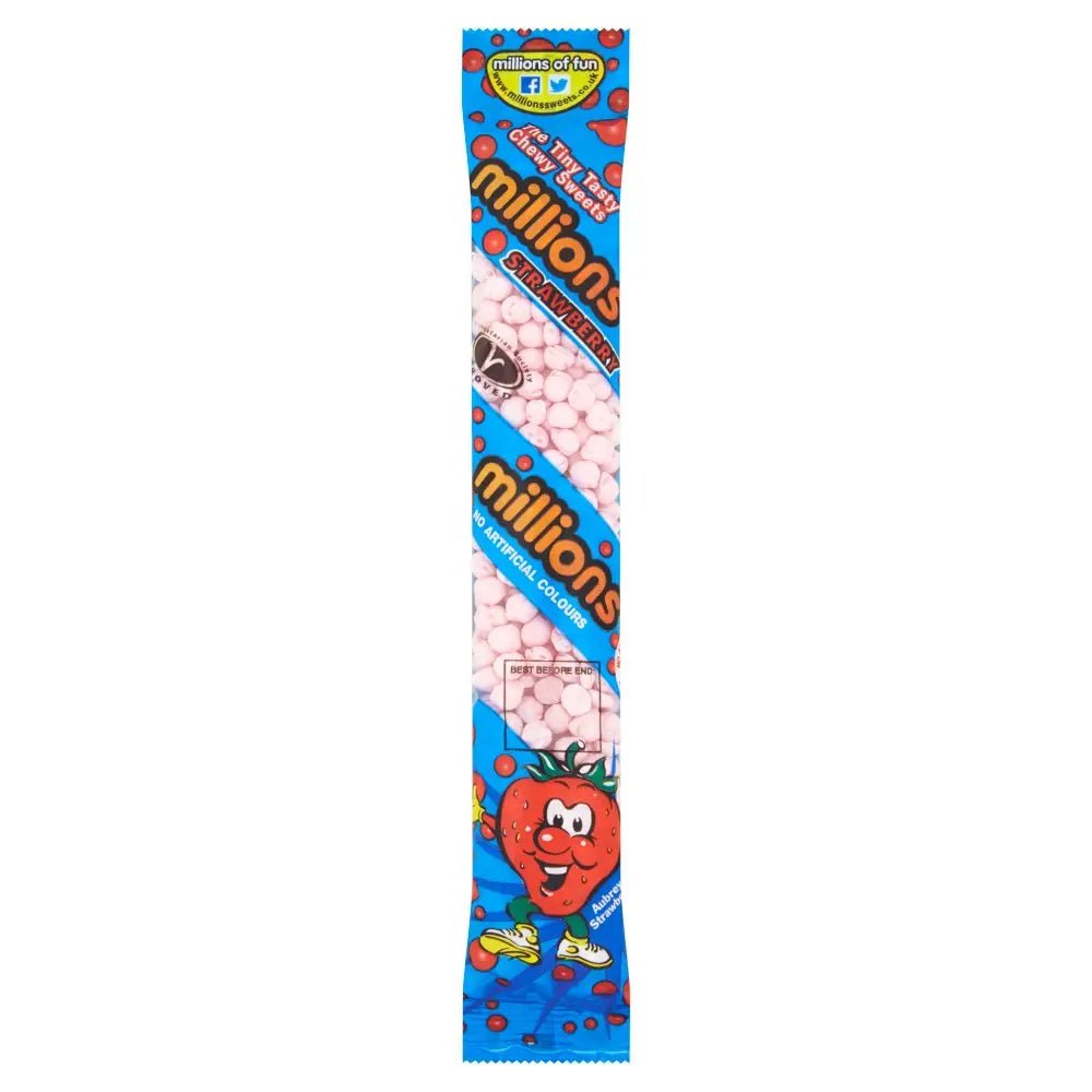 Dugački paketić bombona Millions Strawberry s okusom jagode